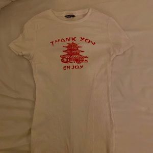 White dress white red writing💮🥡